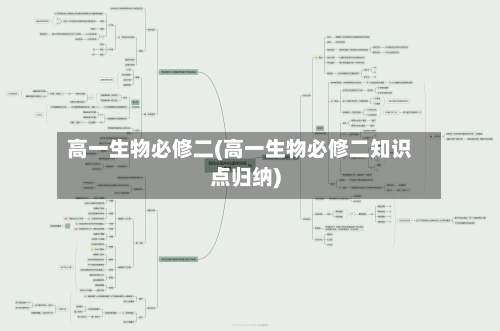 高一生物必修二(高一生物必修二知识点归纳)-第2张图片