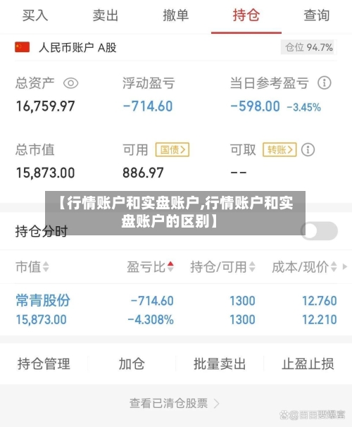 【行情账户和实盘账户,行情账户和实盘账户的区别】