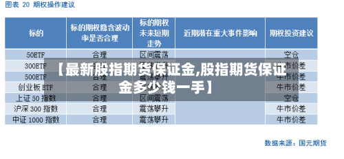 【最新股指期货保证金,股指期货保证金多少钱一手】