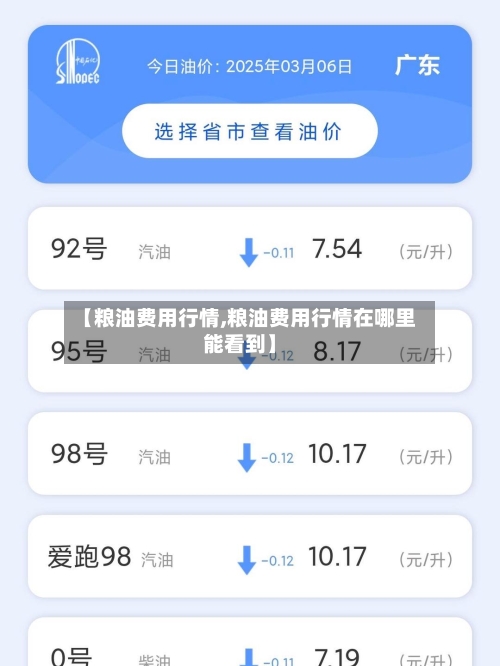 【粮油费用行情,粮油费用行情在哪里能看到】
