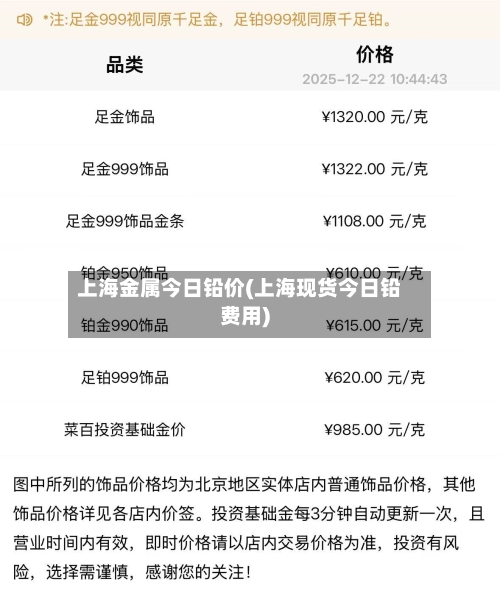 上海金属今日铅价(上海现货今日铅费用)