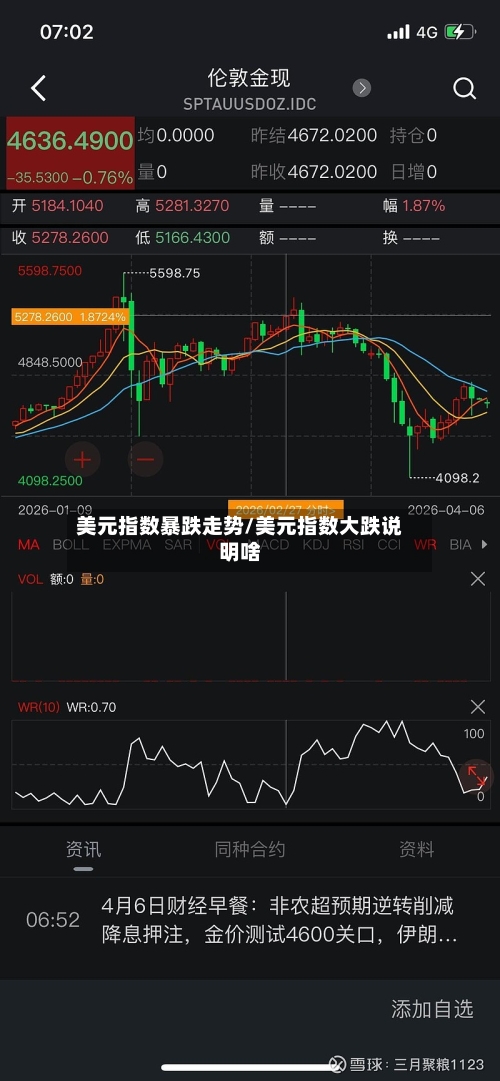 美元指数暴跌走势/美元指数大跌说明啥-第2张图片