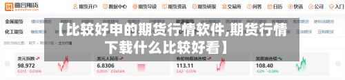 【比较好申的期货行情软件,期货行情下载什么比较好看】