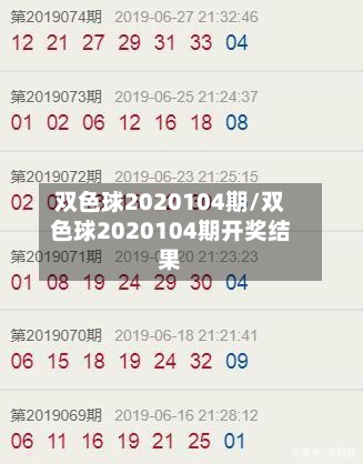 双色球2020104期/双色球2020104期开奖结果-第3张图片