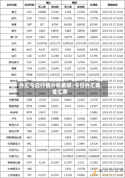 外汇今日行情分析美加/今日外汇美金汇率-第3张图片
