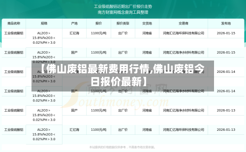 【佛山废铝最新费用行情,佛山废铝今日报价最新】-第2张图片