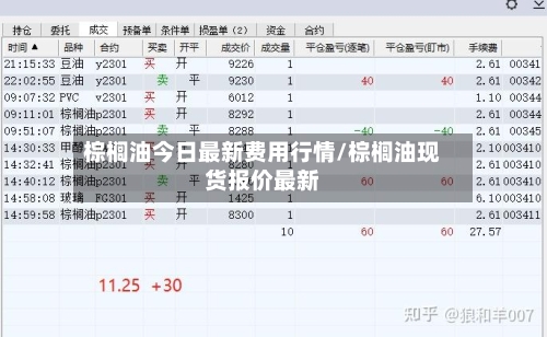 棕榈油今日最新费用行情/棕榈油现货报价最新-第2张图片