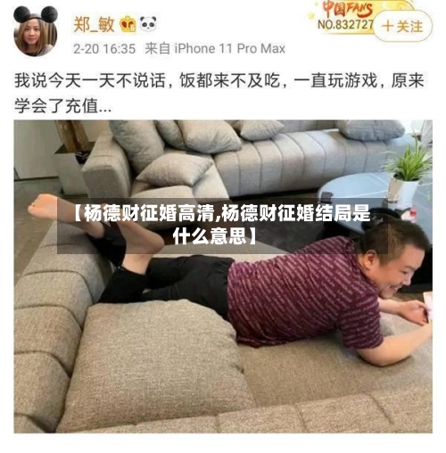 【杨德财征婚高清,杨德财征婚结局是什么意思】