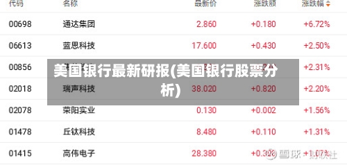 美国银行最新研报(美国银行股票分析)