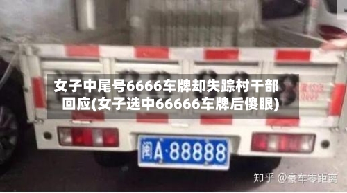 女子中尾号6666车牌却失踪村干部回应(女子选中66666车牌后傻眼)-第3张图片